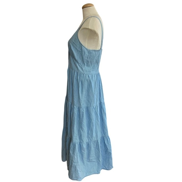 Falls Creek 100% Cotton Denim Tiered Dress Women’s Size medium - Picture 3 of 6